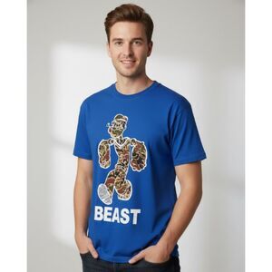 Popeye The Sailor Man T Shirt NWOT Blue Camo Beast Made In USA Mens Size 2XL